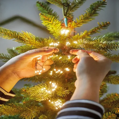 Mikro LED fények meleg fehér 210 cm karácsonyi dekoráció