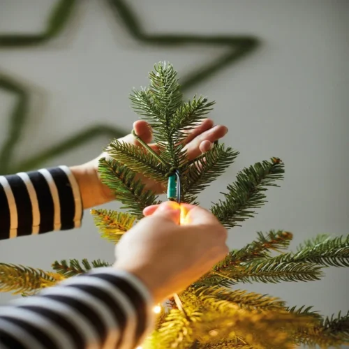 Mikro LED fények meleg fehér 210 cm karácsonyi dekoráció