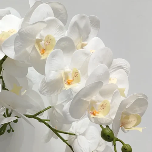 Fehér műorchidea Lia 80 cm (real touch)
