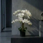 Fehér műorchidea Lia 80 cm (real touch)