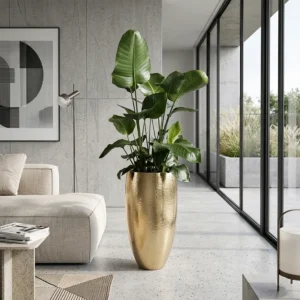 magas kaspó, virágcserép, díszkaspó, virágtartó kaspó, dekor kaspó Magas kaspó Selena gold 70 és 90 cm magasságban