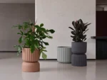 Echo 50 szürke virágcserép modern enteriőrben Echo 50 szürke virágcserép modern enteriőrben