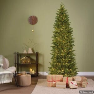 Slim műfenyő Arosa 210 cm LED világítással